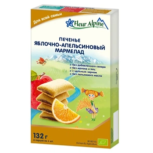 Дитяче печиво Fleur Alpine Яблучно-апельсиновий мармелад 132 г (1684024) изображение 1