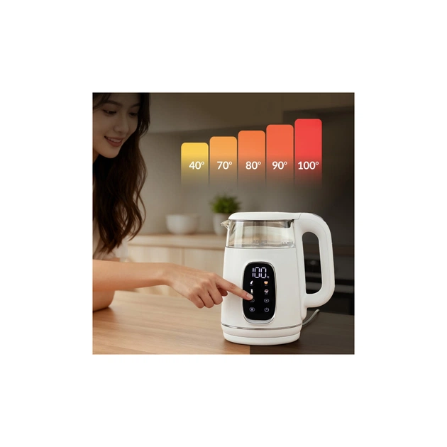 Електрочайник Adler AD 1305 white silver - picture 12