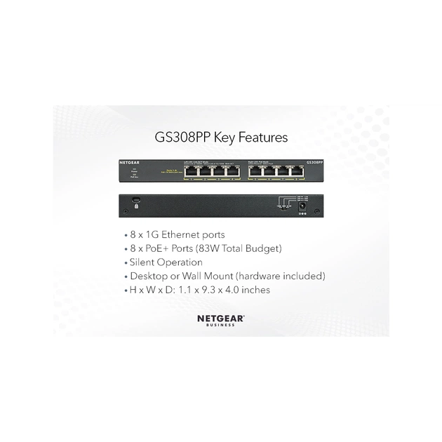 Комутатор мережевий Netgear GS308PP-100EUS - picture 4