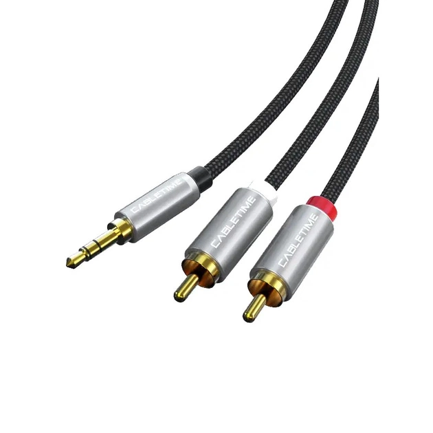 Кабель Cabletime 3.5 мм - 2xRCA (M/M), 1 м, Black (CF13H) - изображение 1