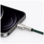 Дата кабель USB 2.0 AM to Lightning 2.0m 2.4A metal green Baseus (CALJK-B06) - зменшене зображення 6
