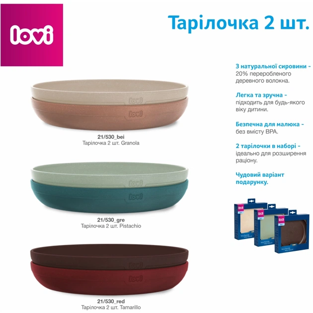 Тарілка дитяча Lovi Tamarillo Бордові 2 шт (21/530_red) - picture 8
