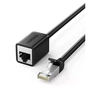 Патч-корд 1м, F/UTP Cat 6 Ethernet RJ45 Extension Male/Female Patch Cords NW112 Black Ugreen (11279) - зменшене зображення 1