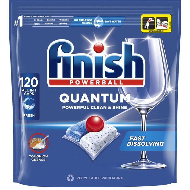 Таблетки для посудомийних машин Finish Quantum All in 1 120 шт. (5908252012114) - зображення 1