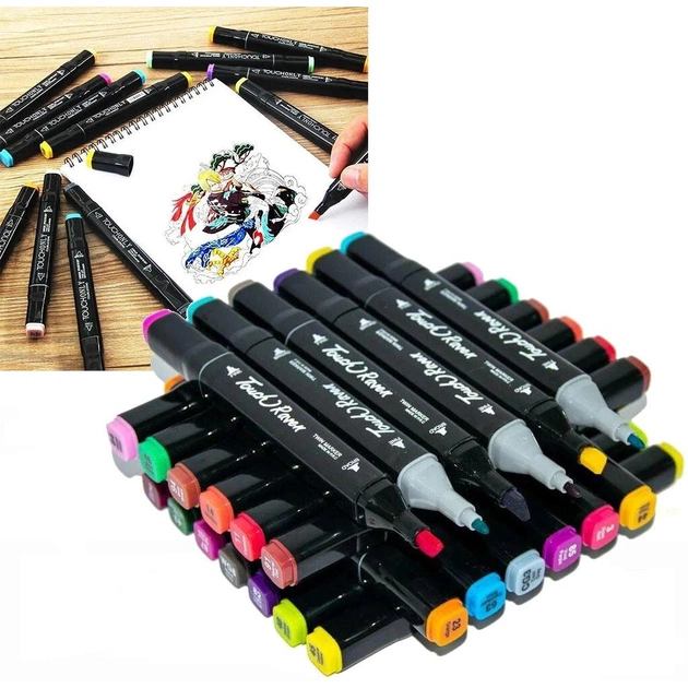 Набір маркерів Touch двосторонніх скетч маркерів 36 шт в чохлі (XK-MRK-BG) - picture 6