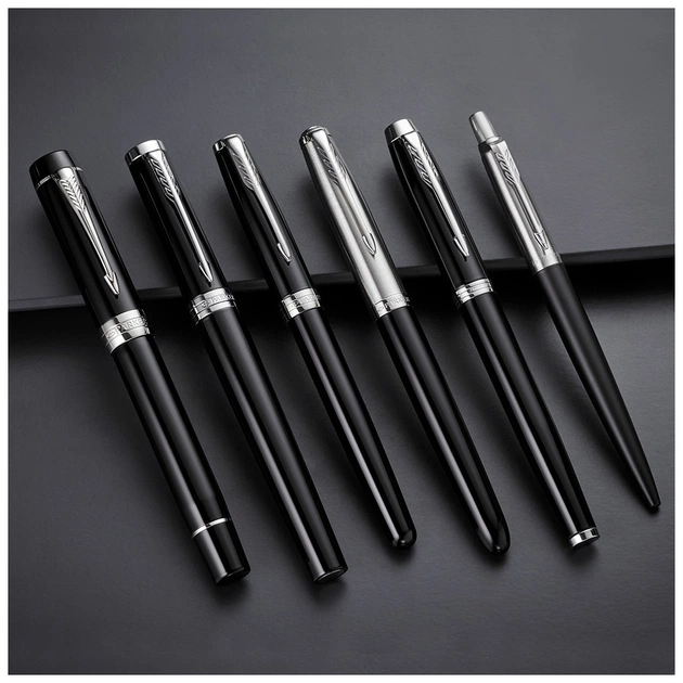 Ручка пір'яна Parker SONNET 17 Matte Black Lacquer GT  FP F + блокнот Parker + подар.упаковка GIFT24 (84 811b24) - изображение 8