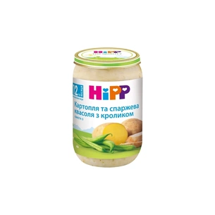 Дитяче пюре HiPP Картопля і спаржева квасоля з кроликом, 220 г (9062300131564) зображення 1