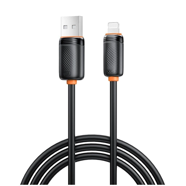 Дата кабель USB 2.0 AM to Lightning 1.0m 3A black XO (XO-CB-300UL-BK) - зображення 1