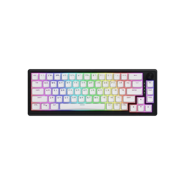 Клавіатура Hator Skyfall 65 Aurum Sterling RGB Wireless/Bluetooth/USB UA Black/White (HTK3160UA) - зображення 1