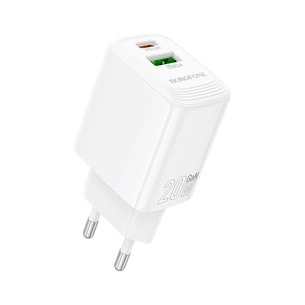 Зарядний пристрій BOROFONE BN27 Fuente 1xUSB-C PD20W + 1xUSB QC3.0 White (6941991120268) зображення 1