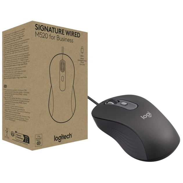Мишка Logitech Signature M520 for Business USB-C Graphite (910-007511) - зображення 1