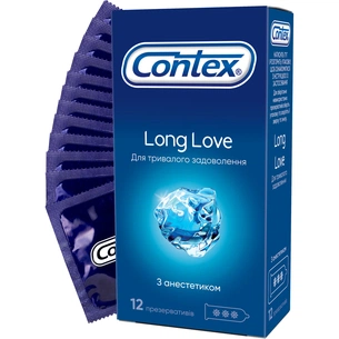 Презервативы Contex Long Love с анестетиком латексные с силикон. смазкой 12 шт. (5060040302545) изображение 1