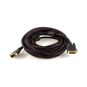 Кабель мультимедійний DVI M to DVI M 5.0m 24+1pin black/red Merlion (YT-DVI(M)/(M)NY/RD-5.0m) зображення 1