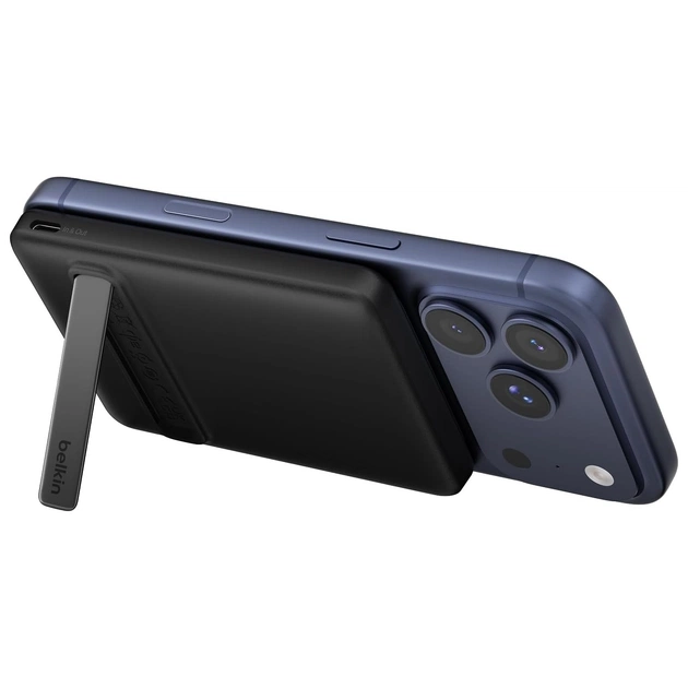 Універсальна мобільна батарея Belkin Magnetic Kickstand 5000mAh 20W Black (BPD011HQBK) - зображення 1