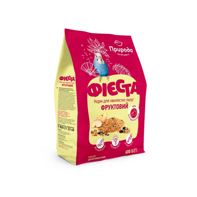 Корм для птахів Природа Фієста «Фруктовий» для хвилястих папуг 600 г (4823082413836) - picture 1