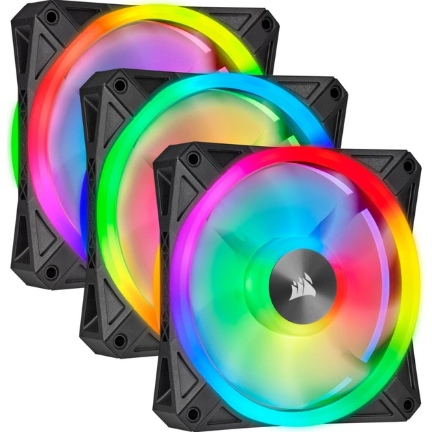 Кулер до корпусу Corsair iCUE QL120 RGB 3 Fan Pack (CO-9050098-WW) - изображение 1