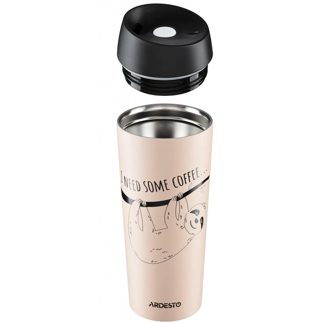 Термокружка Ardesto Coffee Time Bradypus 450 мл Beige (AR2645DBE) - зображення 3