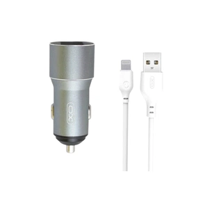 Зарядний пристрій XO 1xUSB + cable USB to Lightning TZ09 gray (6920680873517) зображення 1