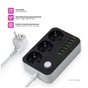 Мережевий фільтр живлення ColorWay CW-CHЕ36B, 3 розетки/6USB Black 1.8M (CW-CHE36B) - зменшене зображення 7
