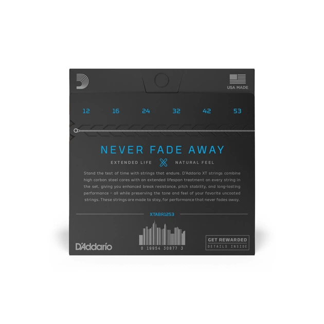 Струни для гітари D'Addario XT 80/20 Bronze Light (12-53) (XTABR1253) - picture 3