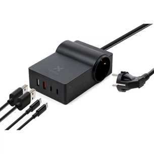 Зарядний пристрій Vinga 65W PD/QC 2xUSB-C+2xUSB-A+2xSchukoF 1.5m CEE7/7 (VCHG2OAC65) зображення 1