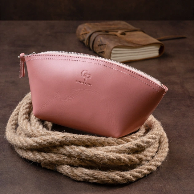 Косметичка Grande Pelle Зі шкіри Пудрова (11299) - зображення 7