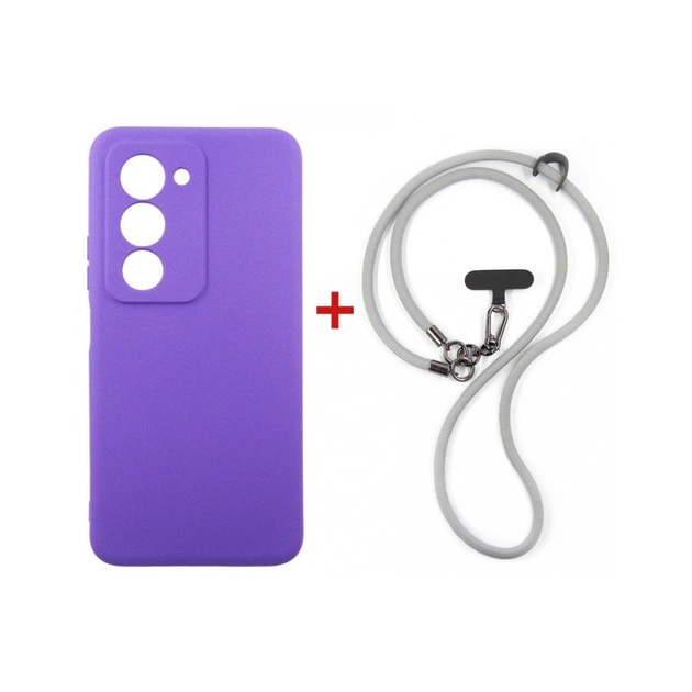 Чохол до мобільного телефона Dengos Case + Cross-body Strap Xiaomi Redmi 15 Purple+Grey (DG-KM-CCRB-45) - зображення 1