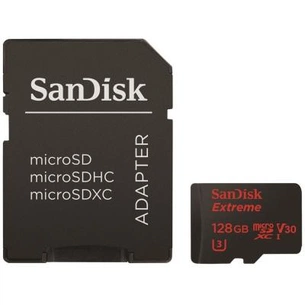 Карта пам'яті SanDisk 128GB microSDXC class 10 UHS-I 4K Extreme Action (SDSQXVF-128G-GN6MA) зображення 1
