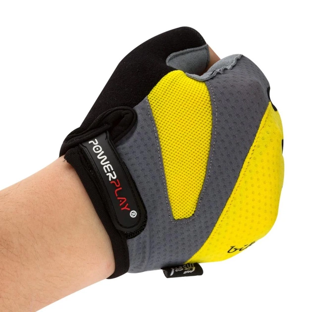 Велорукавиці PowerPlay 5004 Yellow M (5004D_M_Yellow) - зображення 3