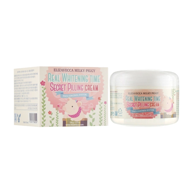 Крем для обличчя Elizavecca Milky Piggy Real Whitening Time Secret Pilling Cream 100 мл (8809071369250) - изображение 1