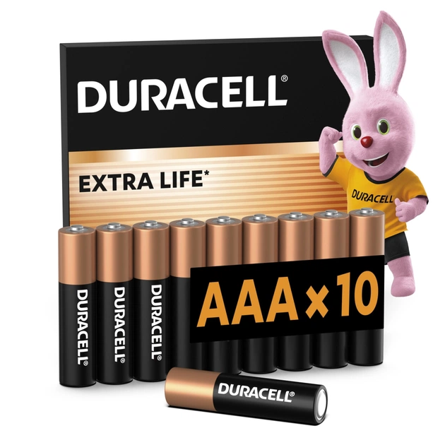 Батарейка Duracell AAA лужні 10 шт. в упаковці (5002509/5006462) - зображення 1