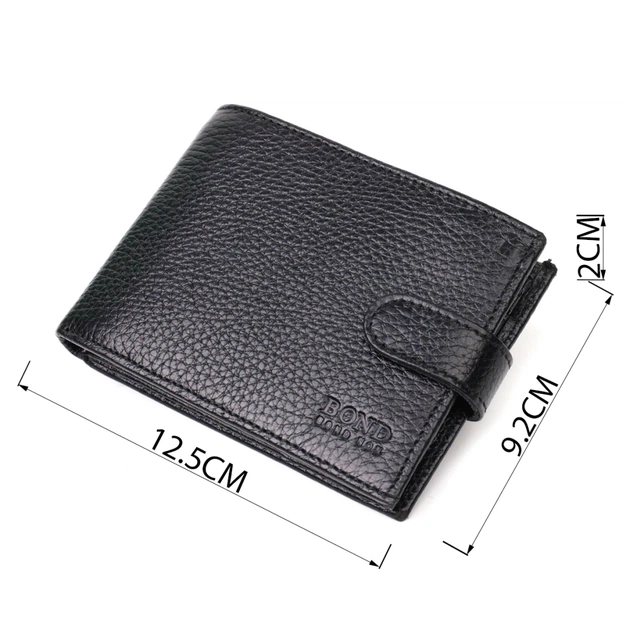 Портмоне Bond Accessories З натуральної зернистої шкіри Чорне (22059) - изображение 3