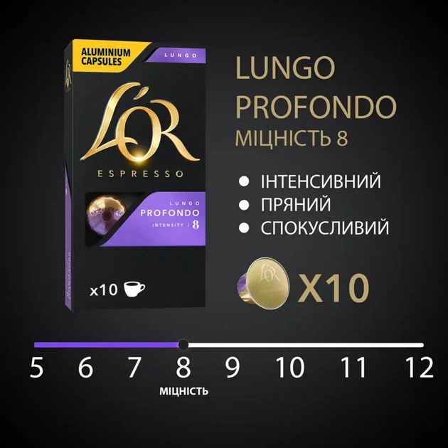 Кофе L'OR Lungo Profondo 100% Арабика в капсулах 10 шт (8711000360569) - изображение 4
