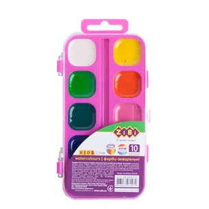 Акварельні фарби ZiBi KIDS Line Водорозчинні 10 кольорів рожева (ZB.6543-12) зображення 1