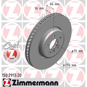 Гальмівний диск ZIMMERMANN 150.2913.20 зображення 1