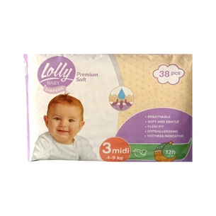 Підгузки Lolly Premium Soft Midi 3 (4-9 кг) 38 шт (4820174981150) зображення 1