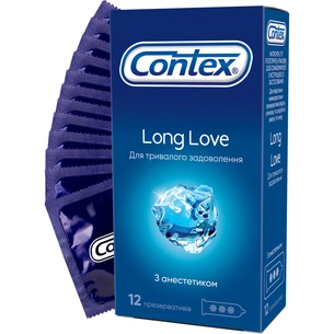 Презервативи Contex Long Love з анестетиком латексні з силікон. змазкою 12 шт. (5060040302545) зображення 1