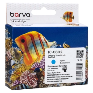 Картридж Barva Epson T0802 (C13T08024010/C13T08024011) 935 ст, cyan (IC-0802) зображення 1