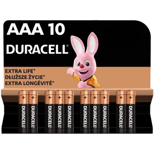 Батарейка Duracell AAA лужні 10 шт. в упаковці (5002509/5006462) зображення 1