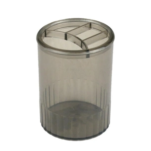 Підставка для ручок Delta by Axent Stationery glass-stand, 4 compartments, charcoal-grey (D4009-28) зображення 1