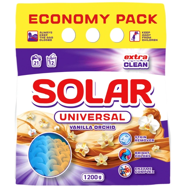 Пральний порошок Solar Household Universal Vanilla Orchid 1.2 кг (4820269930292) - зображення 1
