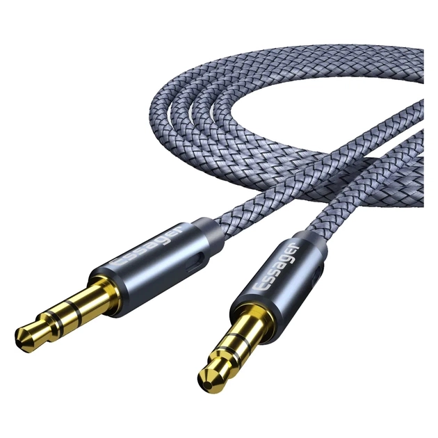 Кабель мультимедійний 3.5mm M to 3.5mm M 2.0m gray Essager (EYP35-DYA0G) - зображення 1
