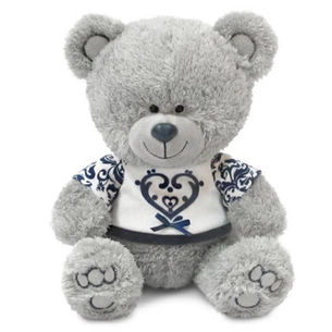 М'яка іграшка Lava Ведмедик Нікі в футболці з синім орнаментом 21,5 см (LA8786J) зображення 1