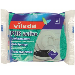 Губки кухонні Vileda Pur Active 2 шт. (4023103083943) зображення 1