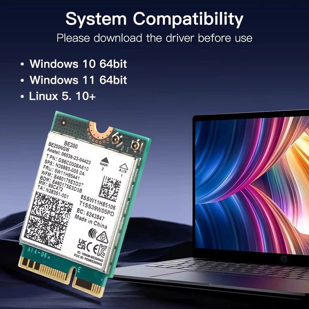 Бездротовий адаптер Fenvi BE200NGW + антенний кабель - picture 5