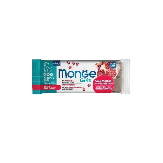 Ласощі для собак Monge Gift Dog Skin support лосось з гранатом 120 г (8009470085915) - зображення 1