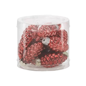 Ялинкова іграшка Chomik скляні прикраси Шишки 16 шт, 3х6 см, червоні (5900779882119_3) изображение 1