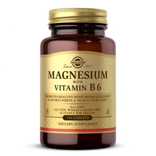Мінерали Solgar Магній з вітаміном B6, Magnesium with Vitamin B6, 100 таблет (SOL01720) зображення 1