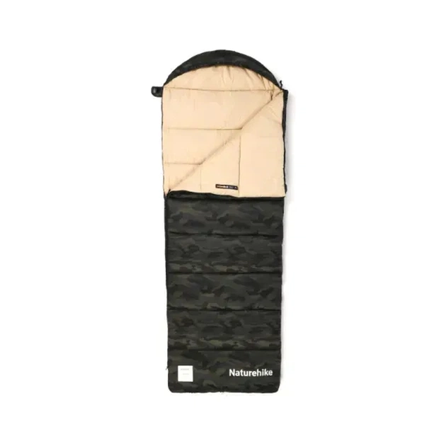 Спальний мішок Naturehike з капюшоном M320 CNK2350WS023, зелений камуфляж, лівий (6975641889199) - изображение 1