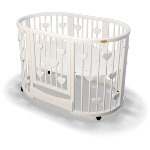 Ліжечко Ingvart Smartbed Plus з серцями молочний (4349001) зображення 1